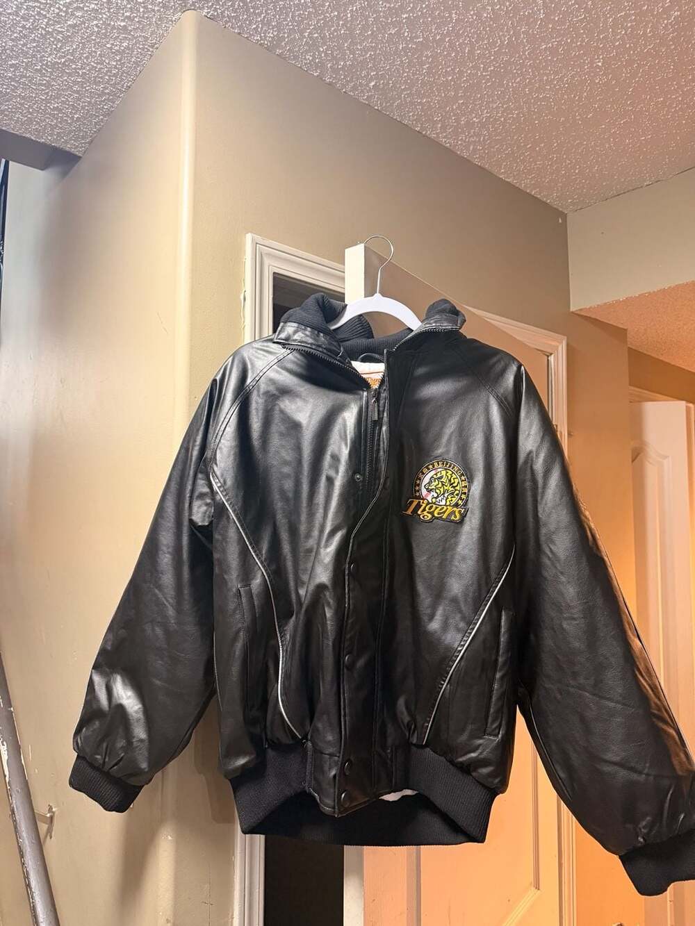 Beijing Tigers Baseball Team Vintage Leather Bomber Jacket